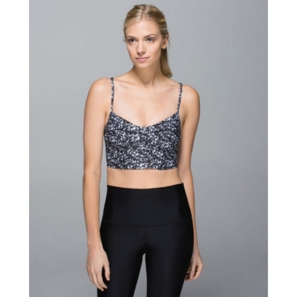 Lululemon Core Set Sports Bra/Bikini Top Shimmy Shimmer Black/White Dot - Small